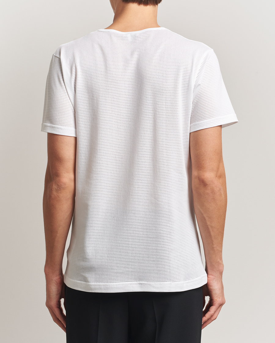 Herre | T-Shirts | Sunspel | Cellular Underwear T-Shirt White