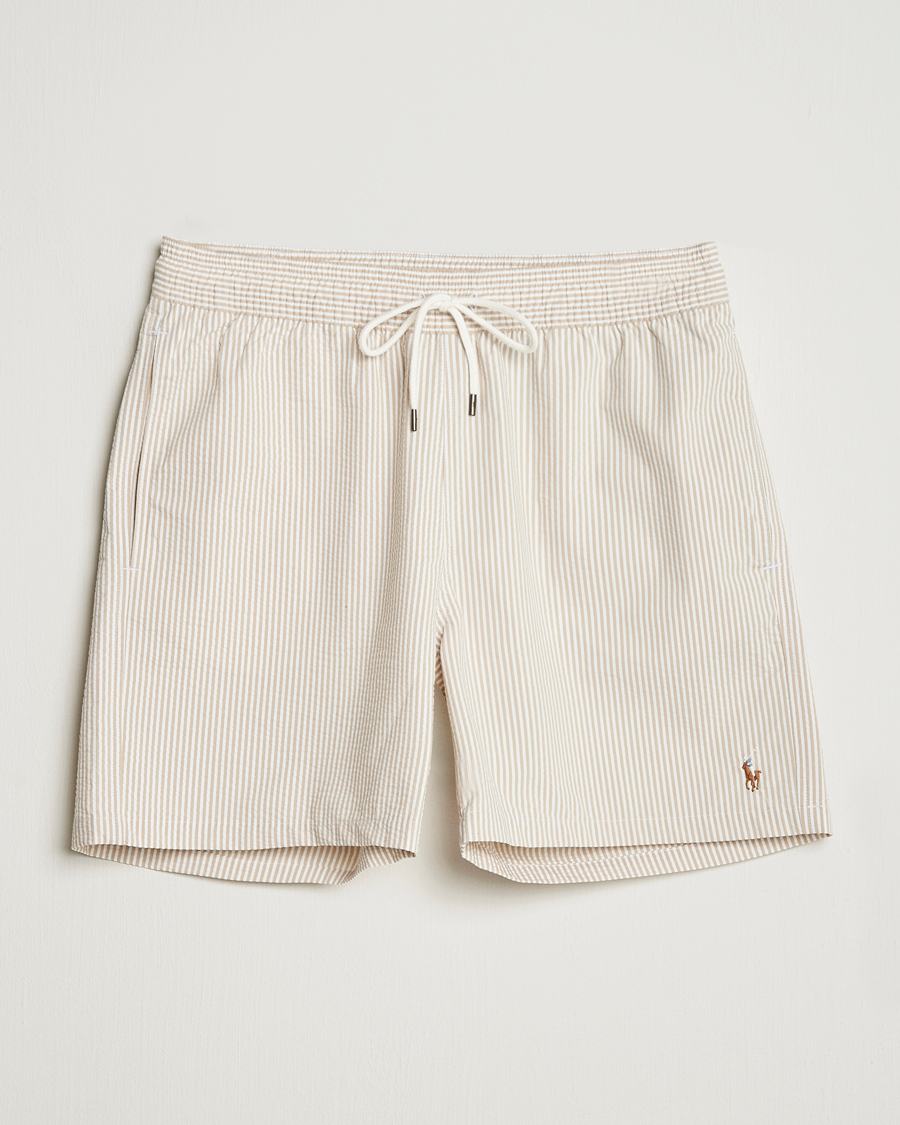 Herre | Badeshorts | Polo Ralph Lauren | Traveler Mid Trunk Seersucker Coastal Beige