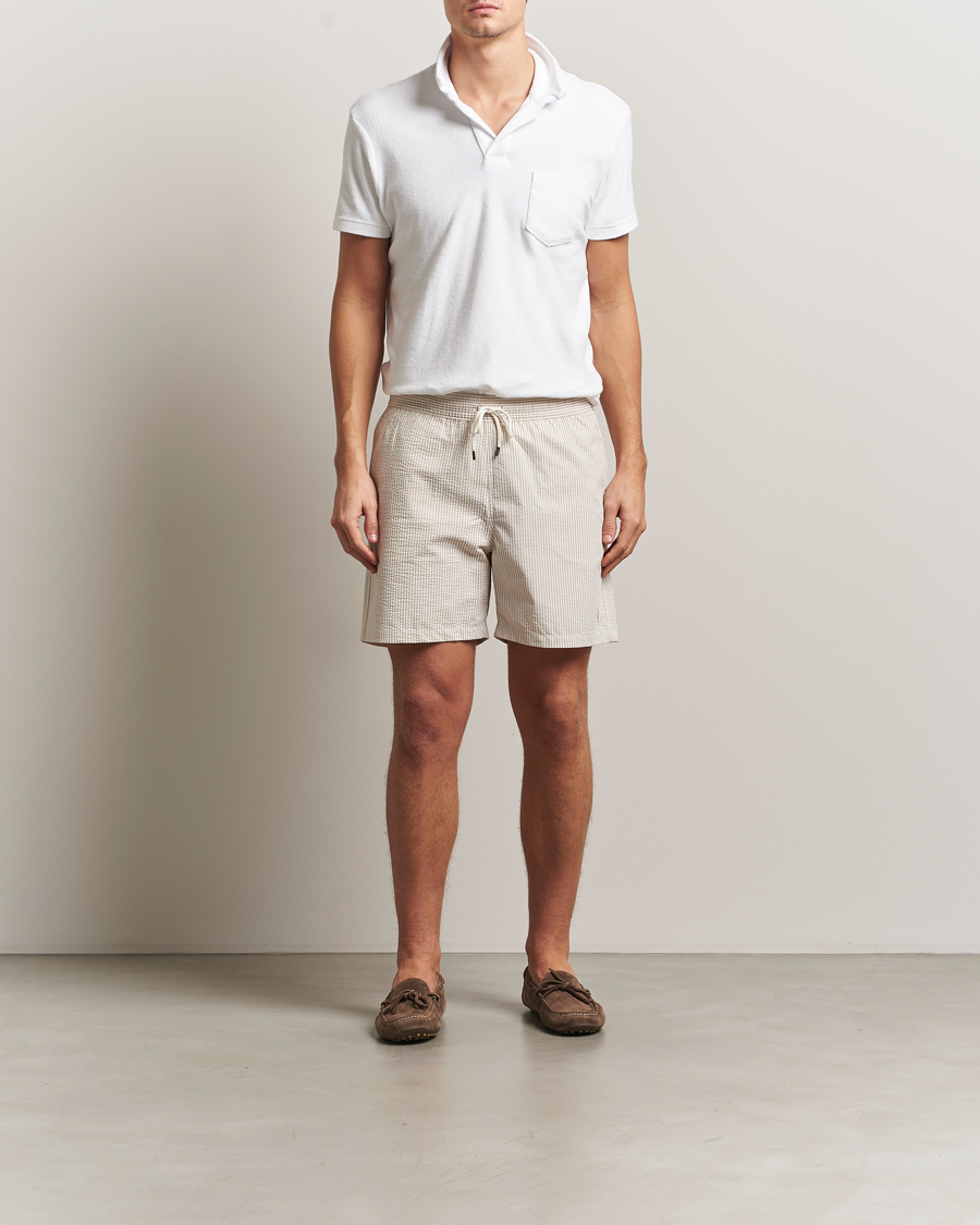 Herre | Badeshorts | Polo Ralph Lauren | Traveler Mid Trunk Seersucker Coastal Beige