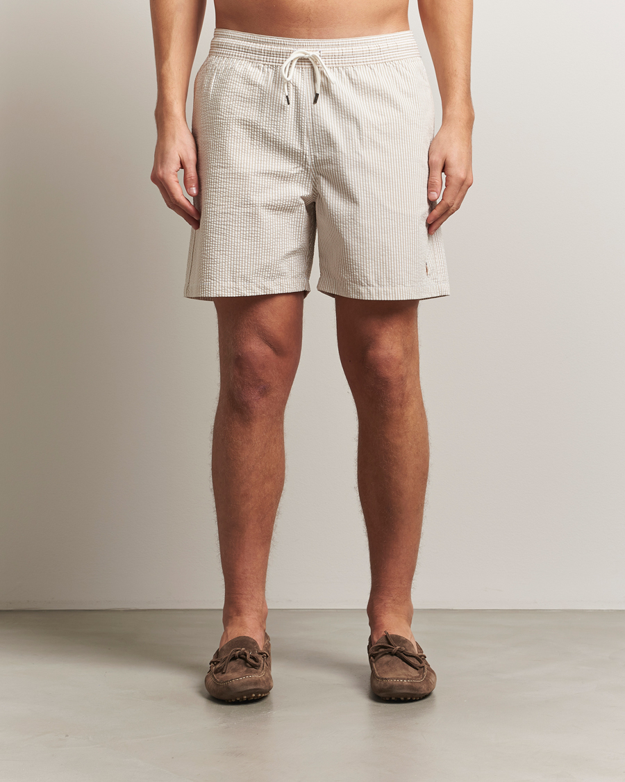 Herre | Badeshorts | Polo Ralph Lauren | Traveler Mid Trunk Seersucker Coastal Beige