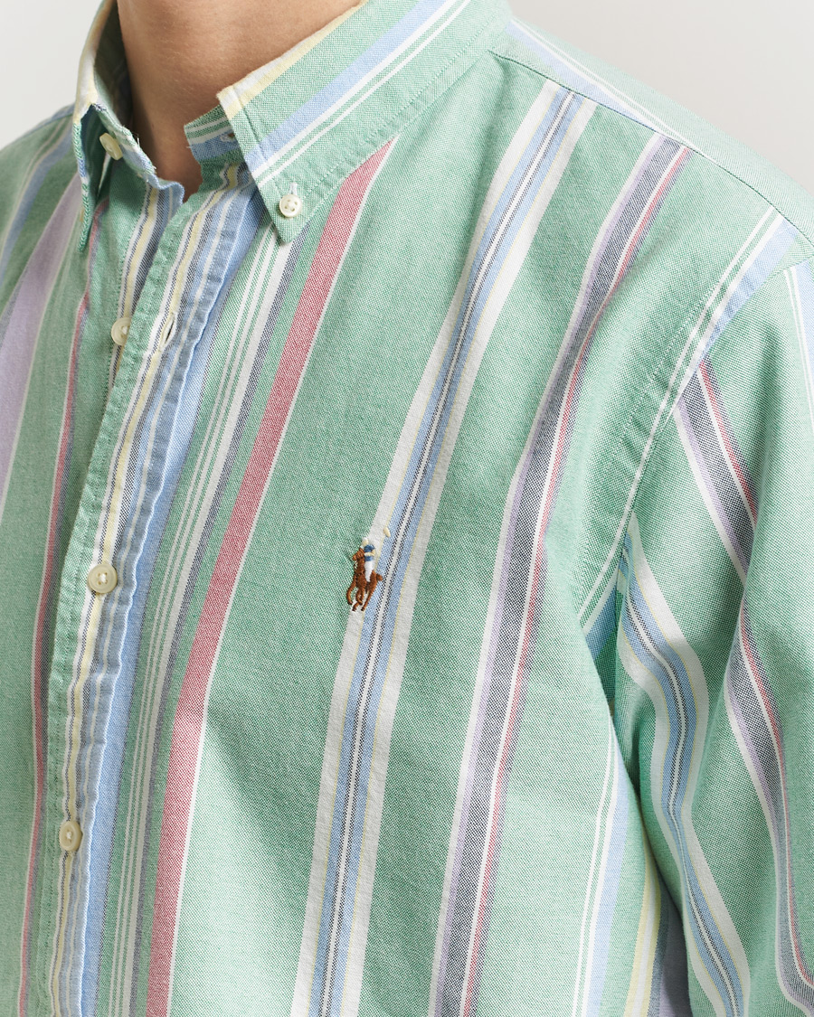 Herre | Skjorter | Polo Ralph Lauren | Custom Fit Oxford Checked Shirt Green/Purple