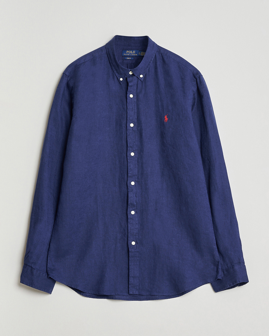 Herre | Skjorter | Polo Ralph Lauren | Slim Fit Linen Shirt Navy