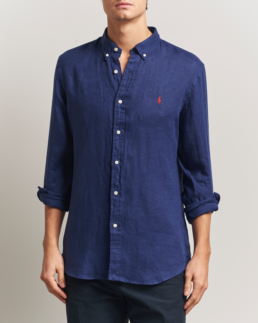 Herre | Skjorter | Polo Ralph Lauren | Slim Fit Linen Shirt Navy