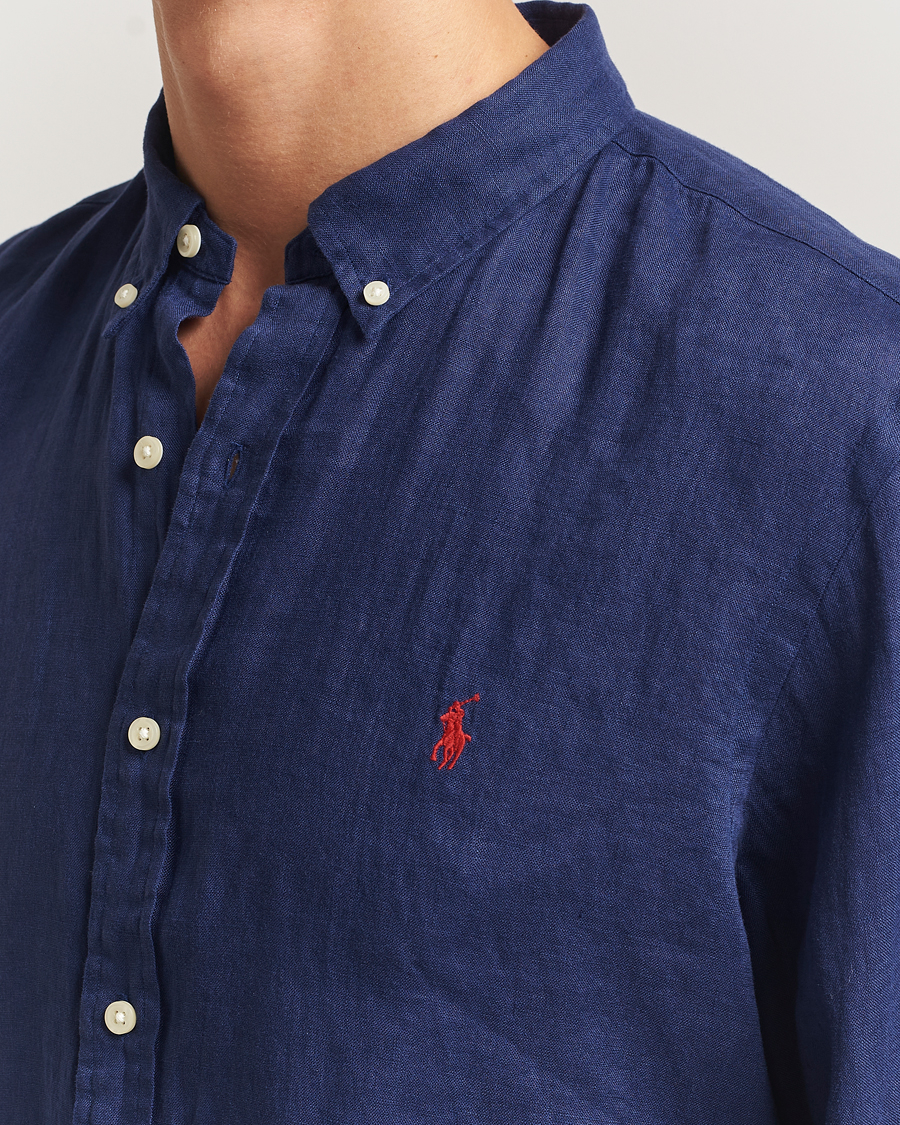 Herre | Skjorter | Polo Ralph Lauren | Slim Fit Linen Shirt Navy