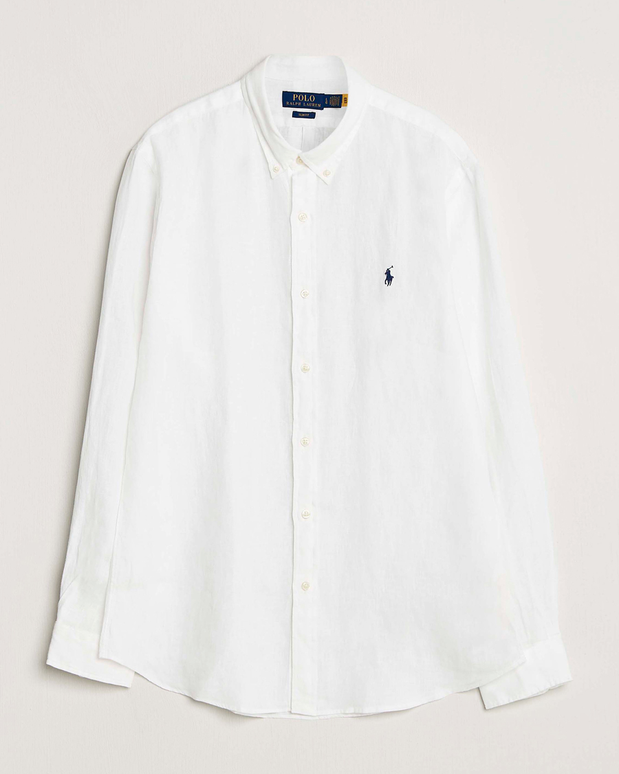 Herre | Vester | Polo Ralph Lauren | Slim Fit Linen Shirt White