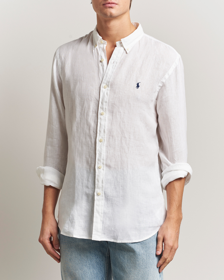 Herre | Vester | Polo Ralph Lauren | Slim Fit Linen Shirt White