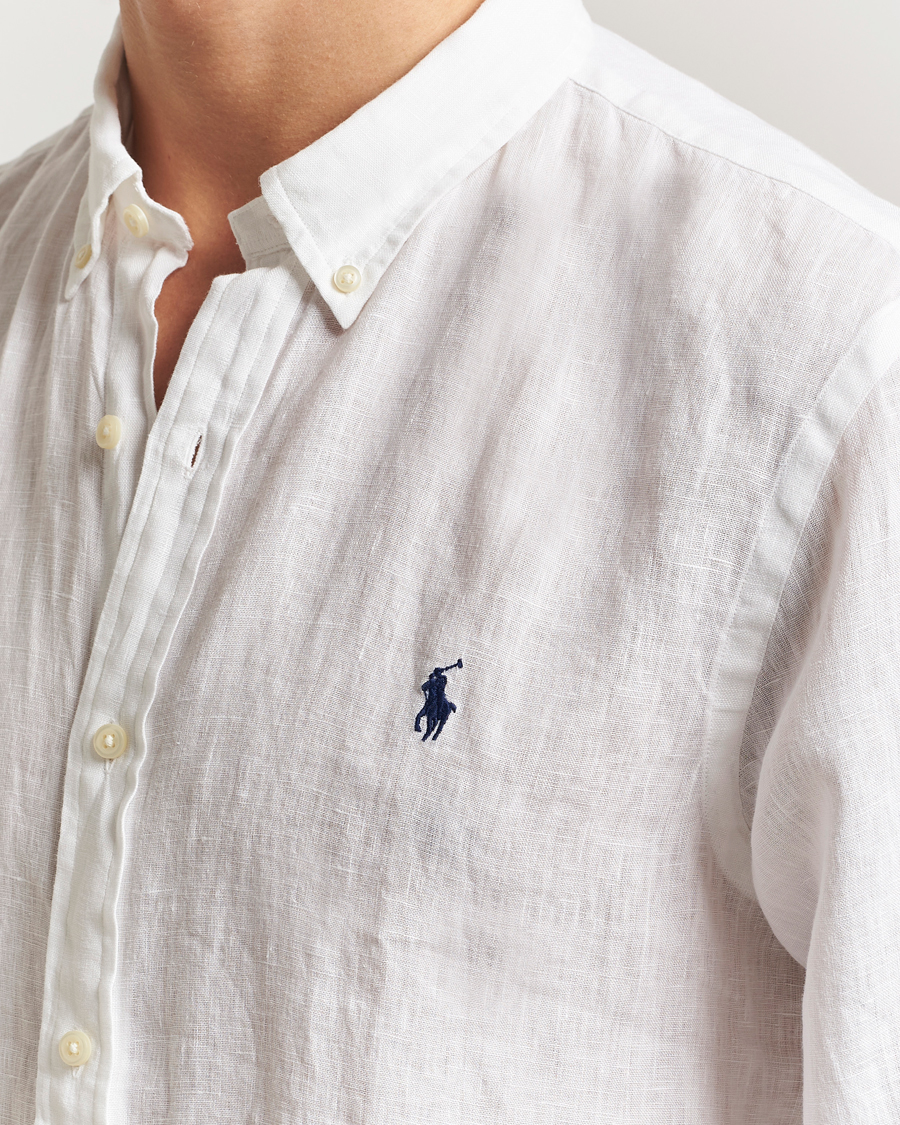 Herre | Vester | Polo Ralph Lauren | Slim Fit Linen Shirt White