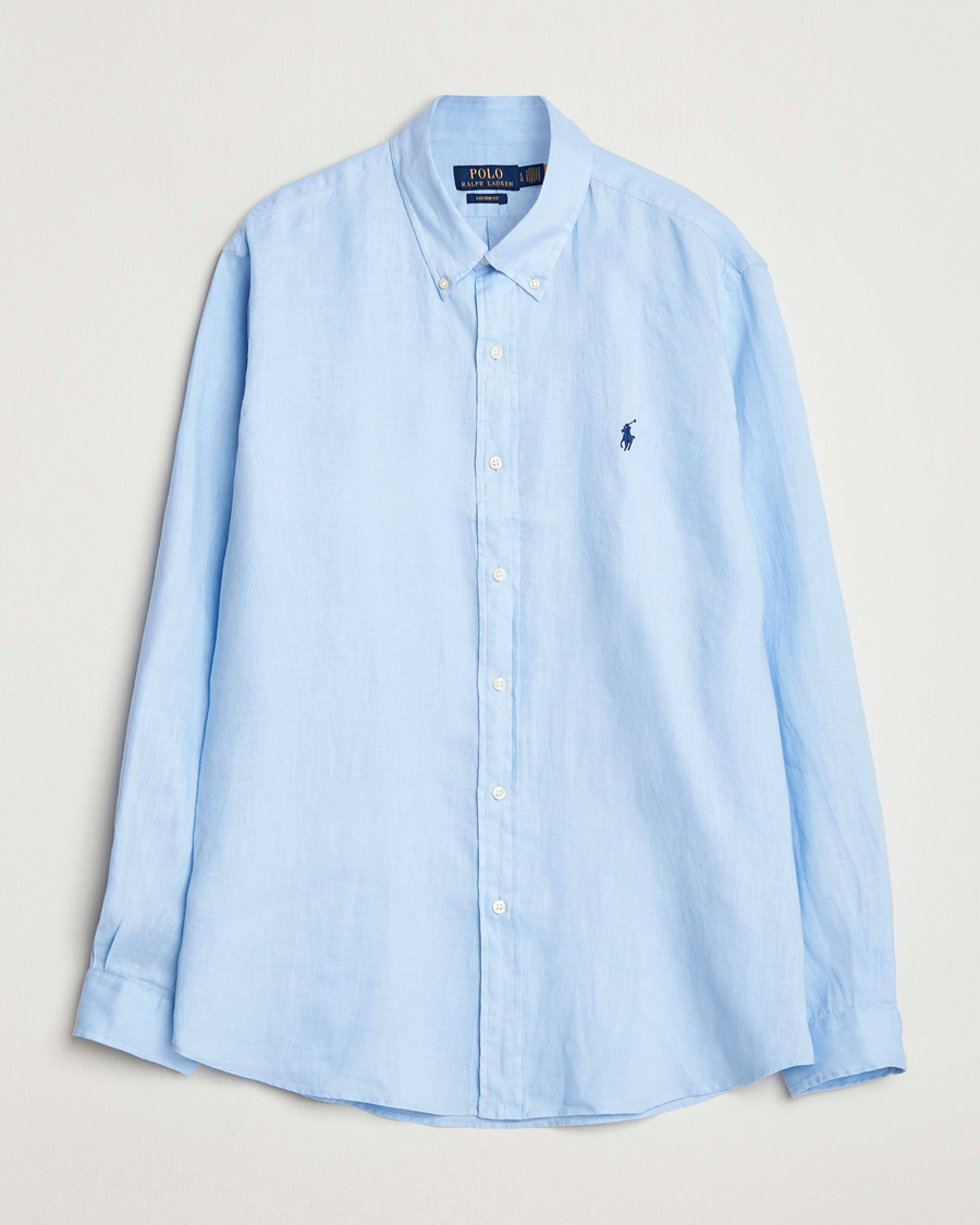 Herre | Skjorter | Polo Ralph Lauren | Custom Fit Linen Shirt Office Blue