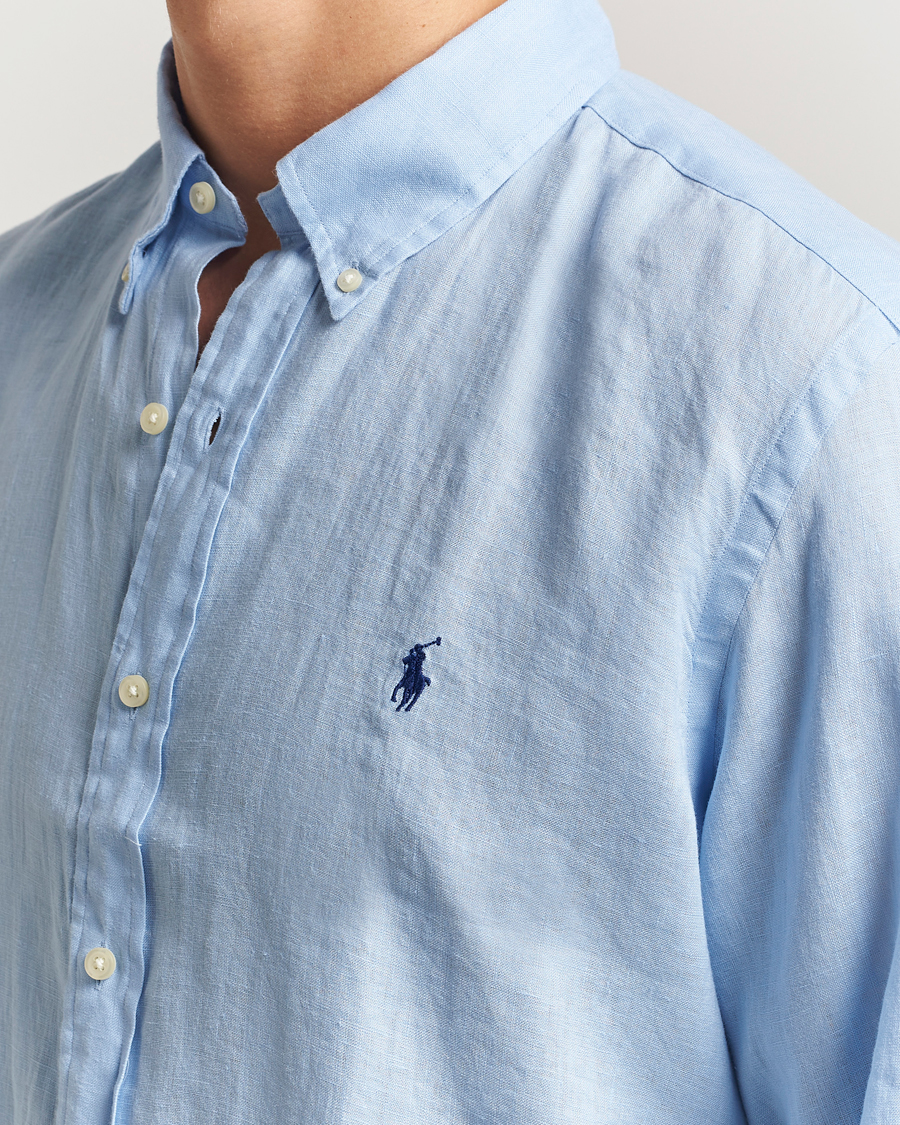 Herre | Skjorter | Polo Ralph Lauren | Custom Fit Linen Shirt Office Blue