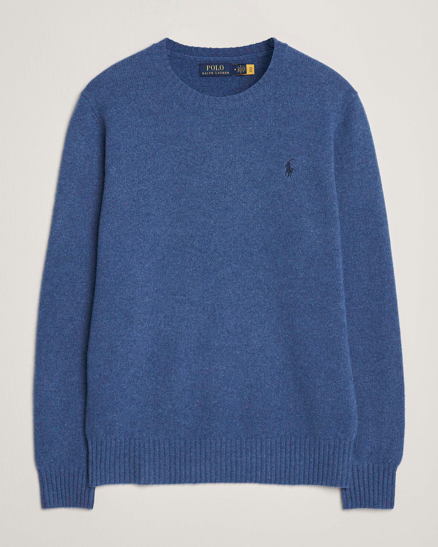 Herre | Pikéer | Polo Ralph Lauren | Wool/Cashmere Crew Neck Seasalt Blue Heather