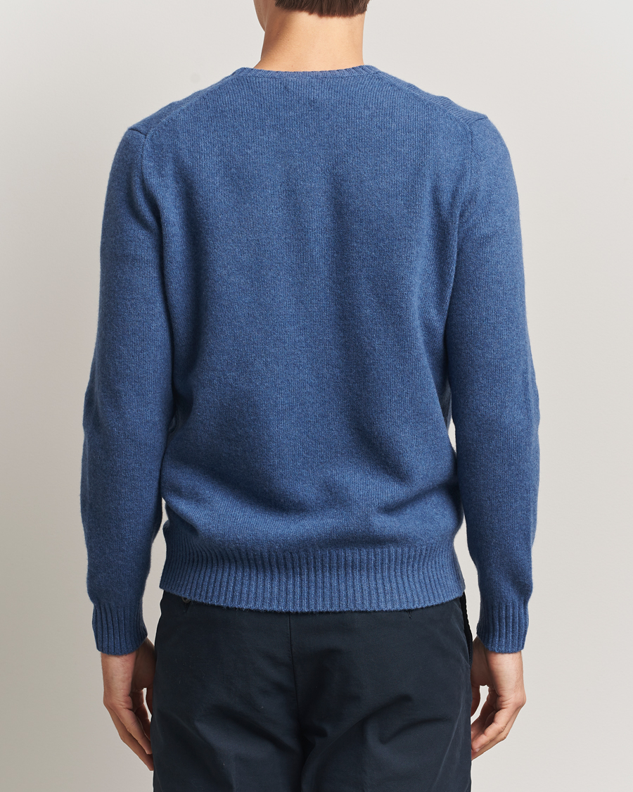 Herre | Pikéer | Polo Ralph Lauren | Wool/Cashmere Crew Neck Seasalt Blue Heather