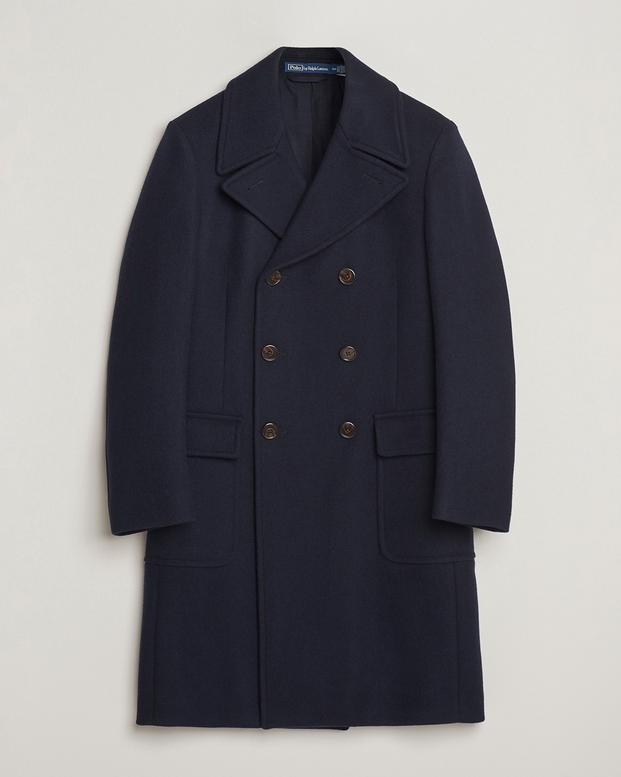 Herre | Jakker | Polo Ralph Lauren | Double Breasted Top Wool Coat Navy