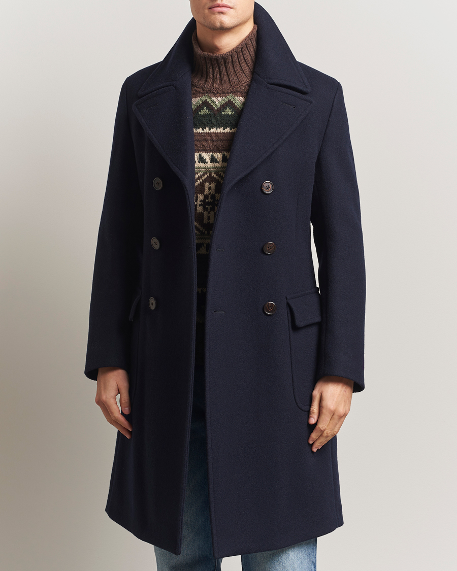 Herre | Skjorter | Polo Ralph Lauren | Double Breasted Top Wool Coat Navy