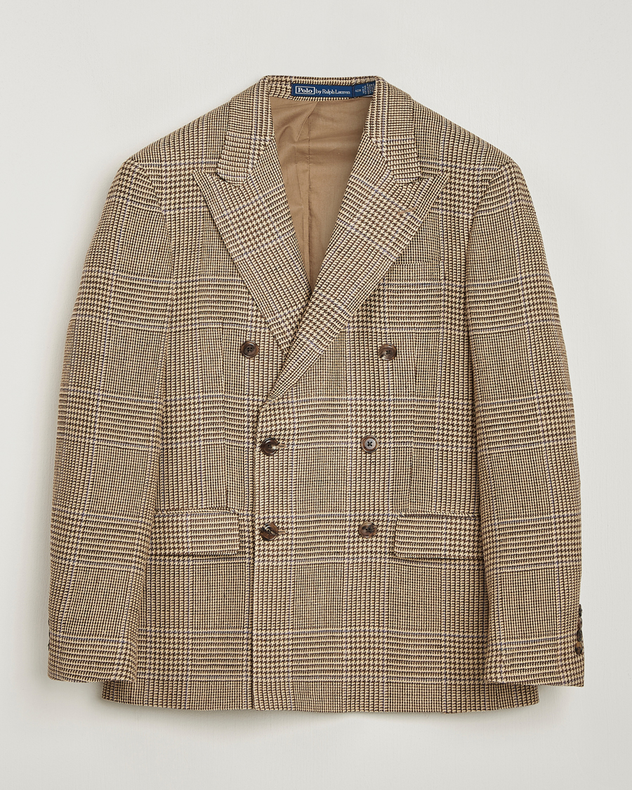 Herre | Dressjakker | Polo Ralph Lauren | DB Wool Prince of Wales Blazer Sand/Brown