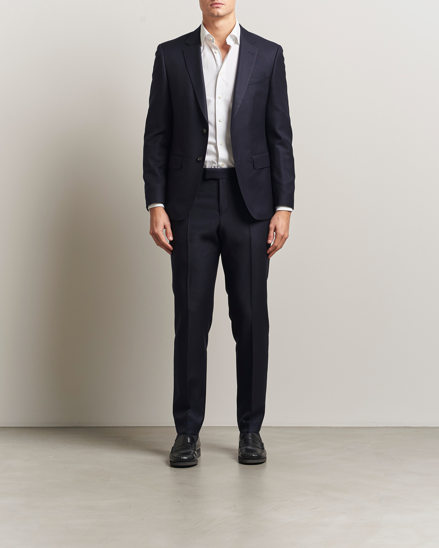 Herre | Dresser | BOSS BLACK | Huge Structured Wool Suit Dark Blue