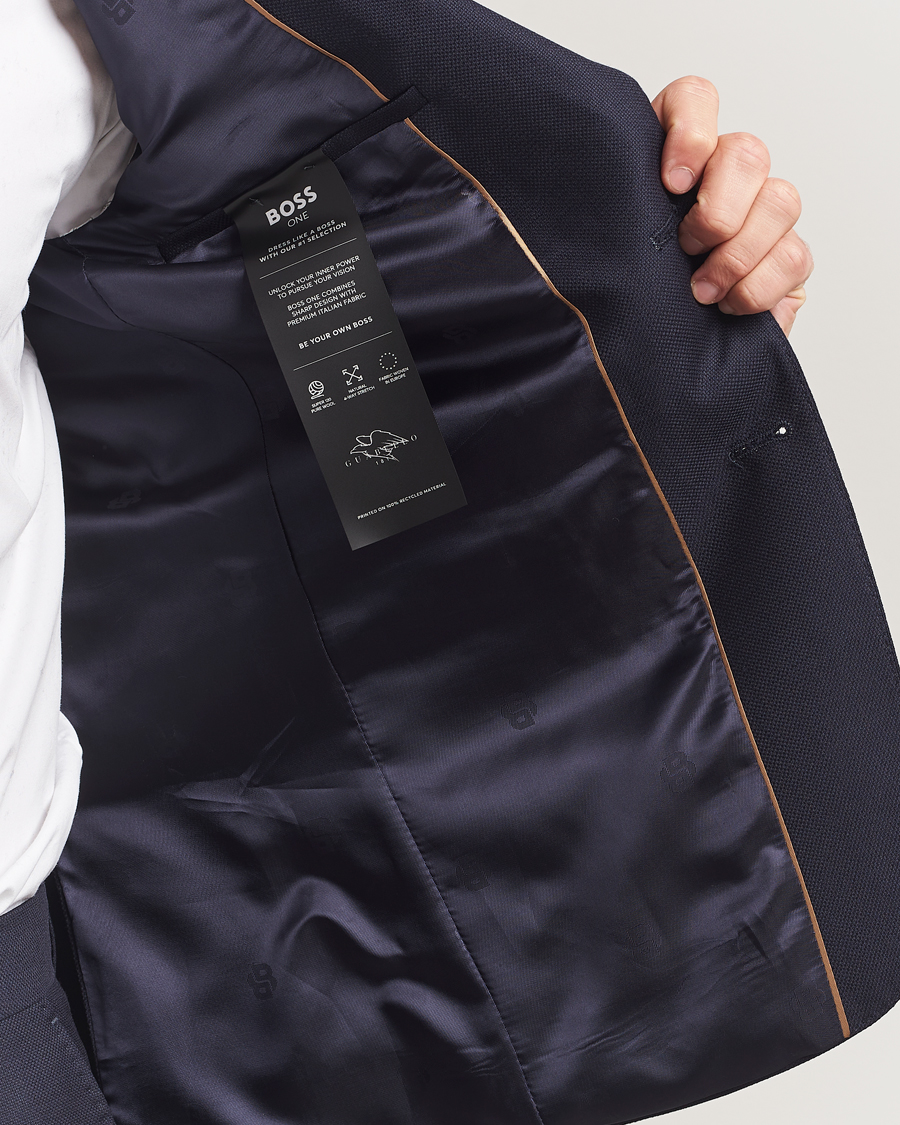 Herre | Dresser | BOSS BLACK | Huge Structured Wool Suit Dark Blue