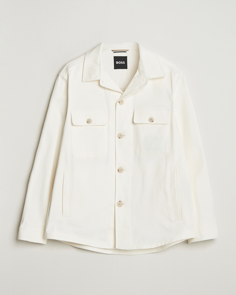 Herre | Skjorter | BOSS BLACK | Carper Cotton Twill Overshirt Natural