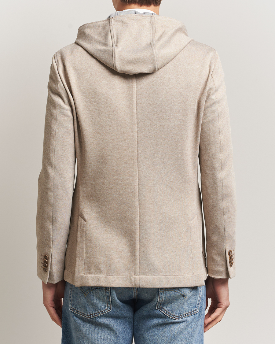 Herre | Dressjakker | BOSS BLACK | Hanry Hooded Jersey Blazer Dark Beige
