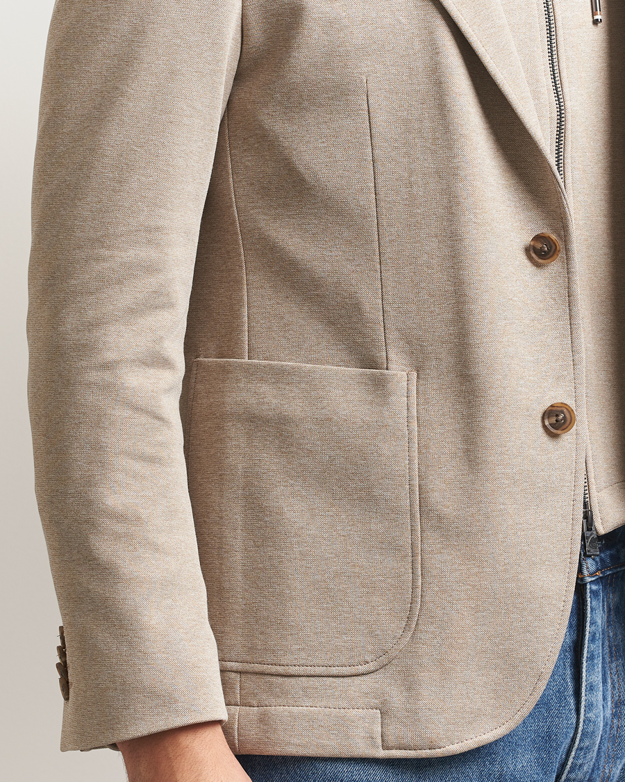 Herre | Dressjakker | BOSS BLACK | Hanry Hooded Jersey Blazer Dark Beige