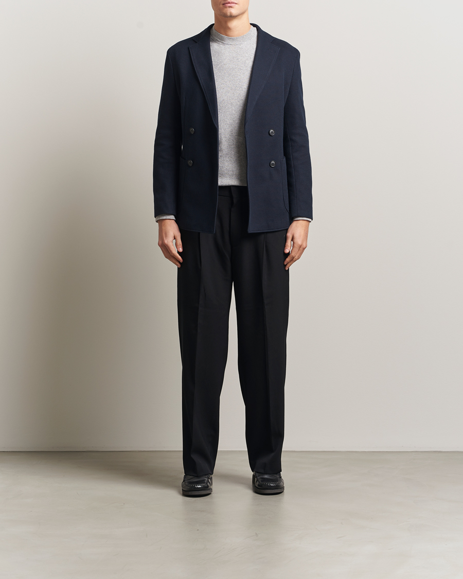 Herre | Dressjakker | BOSS BLACK | Hanry Jersey Double Breasted Blazer Dark Blue