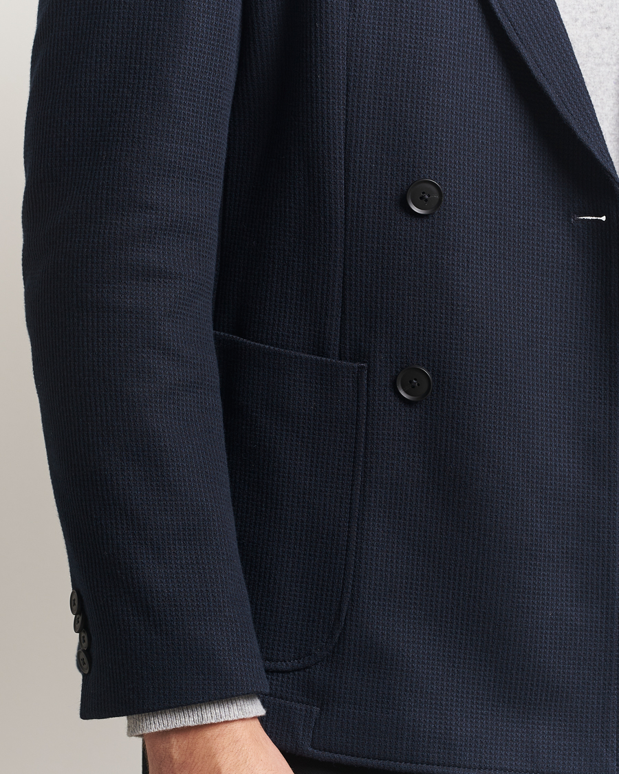 Herre | Dressjakker | BOSS BLACK | Hanry Jersey Double Breasted Blazer Dark Blue