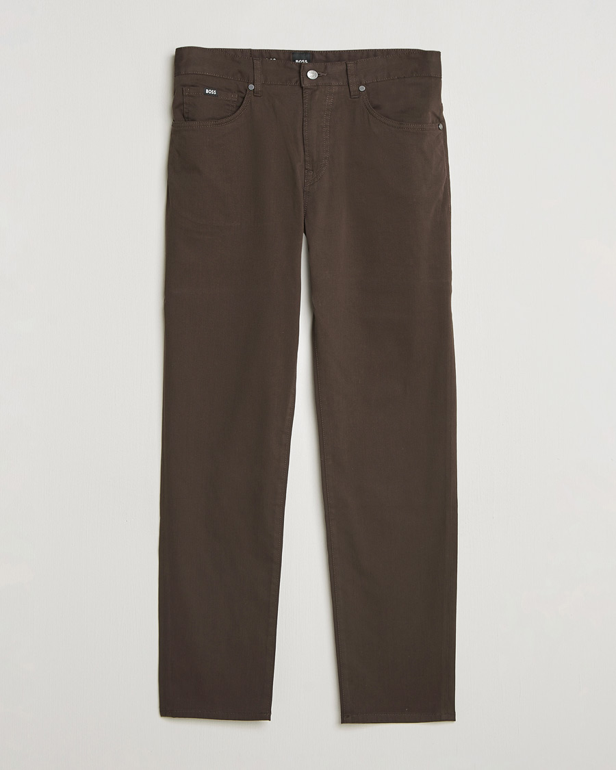 Herre | Bukser | BOSS BLACK | Re.Maine Cotton 5-Pocket Pants Dark Brown