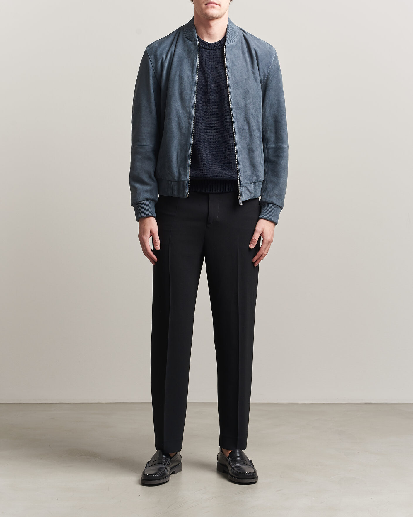 Herre | Jakker | BOSS BLACK | Muller Suede Jacket Open Blue