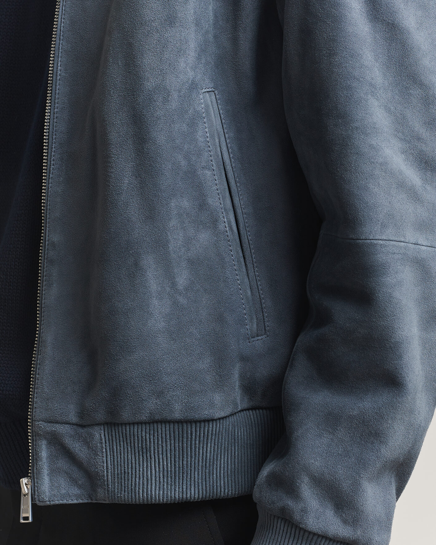 Herre | Jakker | BOSS BLACK | Muller Suede Jacket Open Blue