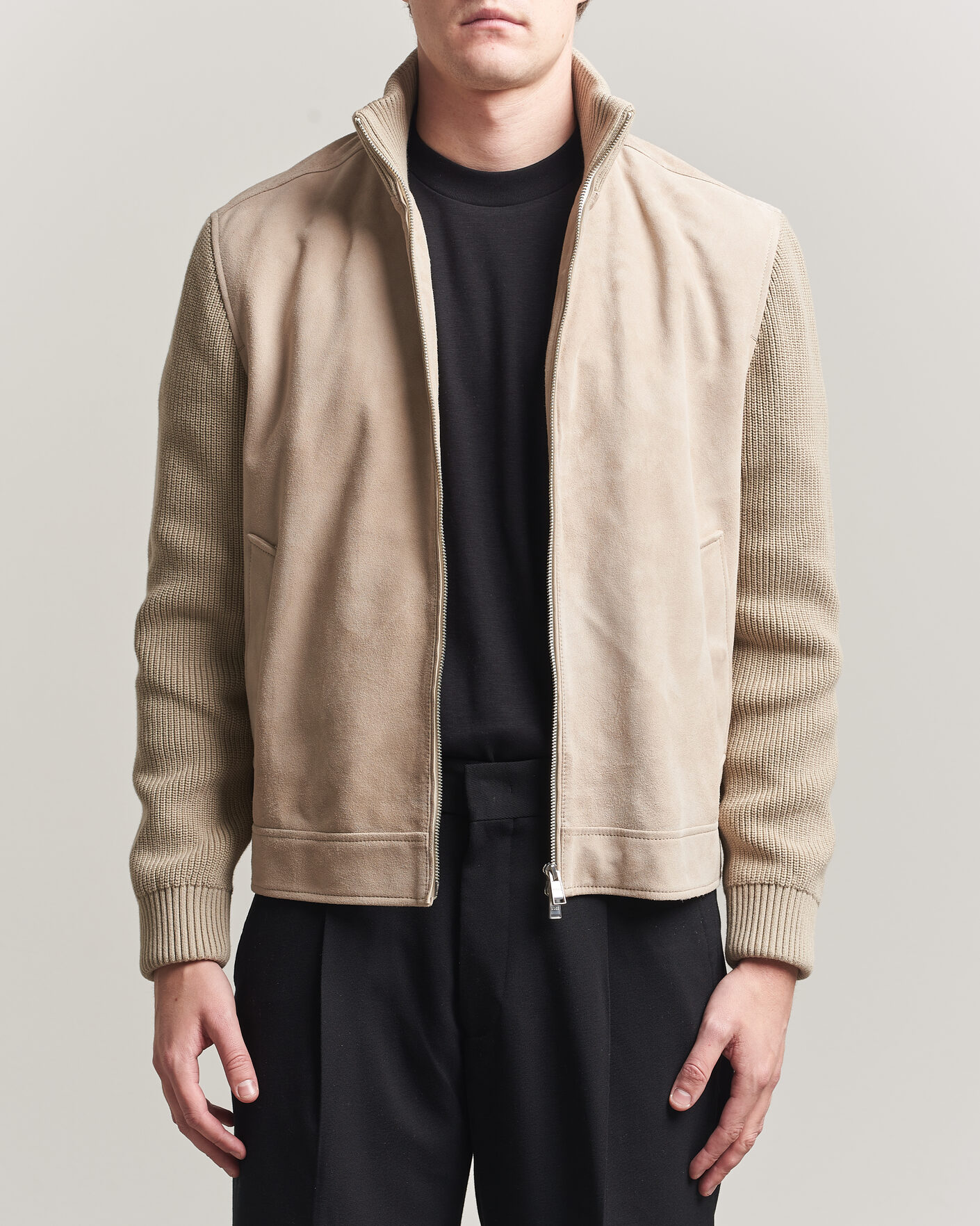 Herre | Jakker | BOSS BLACK | Maven Suede Hybrid Jacket Open White