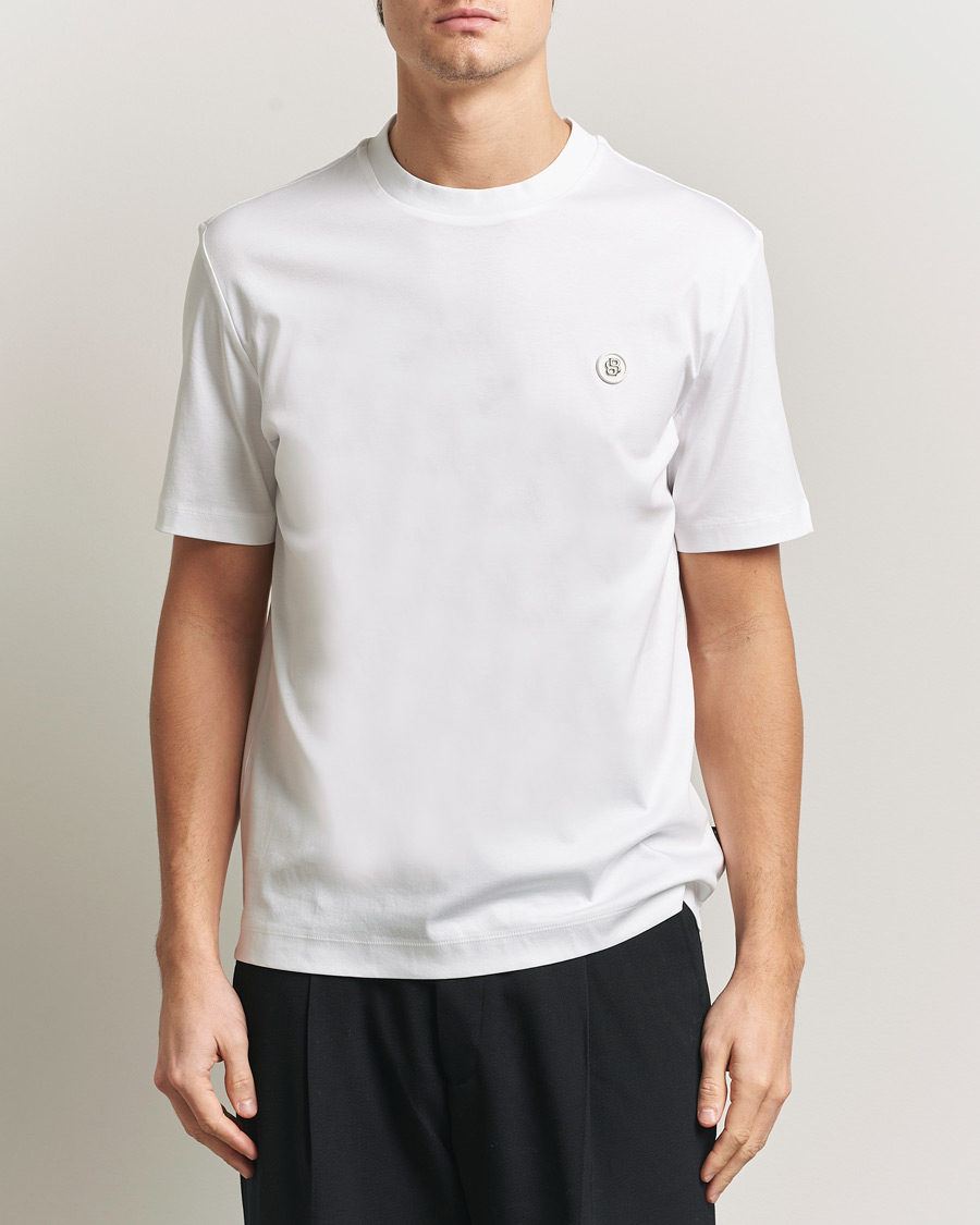 Herre | T-Shirts | BOSS BLACK | Taut Regular Fit T-Shirt White