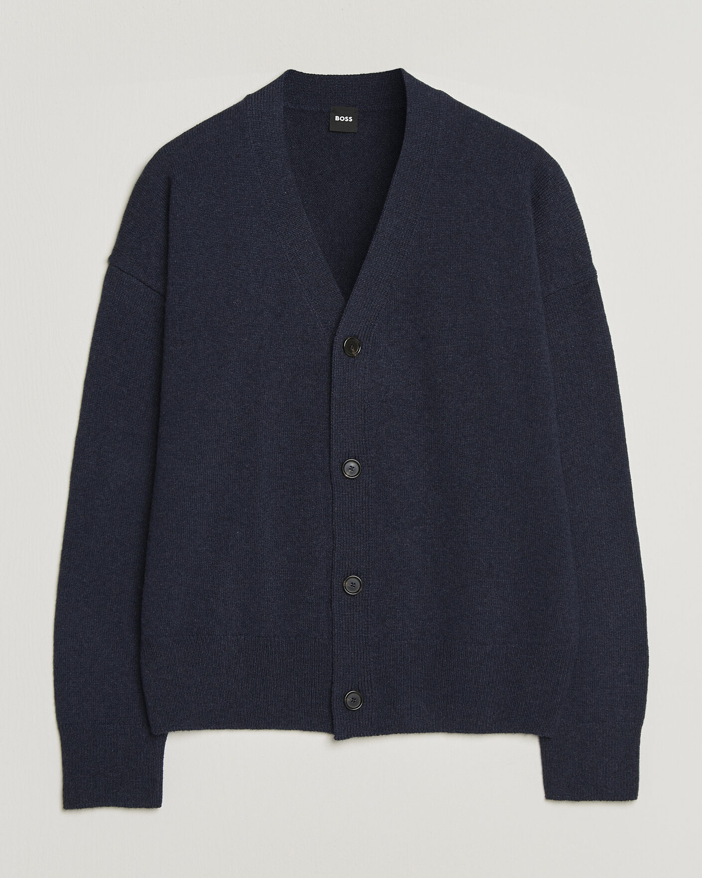 Herre | Gensere | BOSS BLACK | Ucone Wool Knitted Cardigan Dark Blue