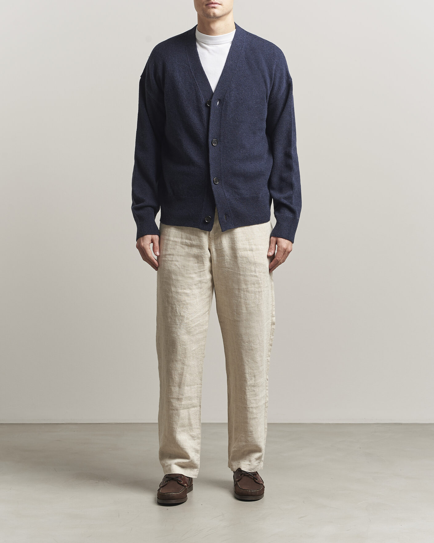 Herre | Gensere | BOSS BLACK | Ucone Wool Knitted Cardigan Dark Blue