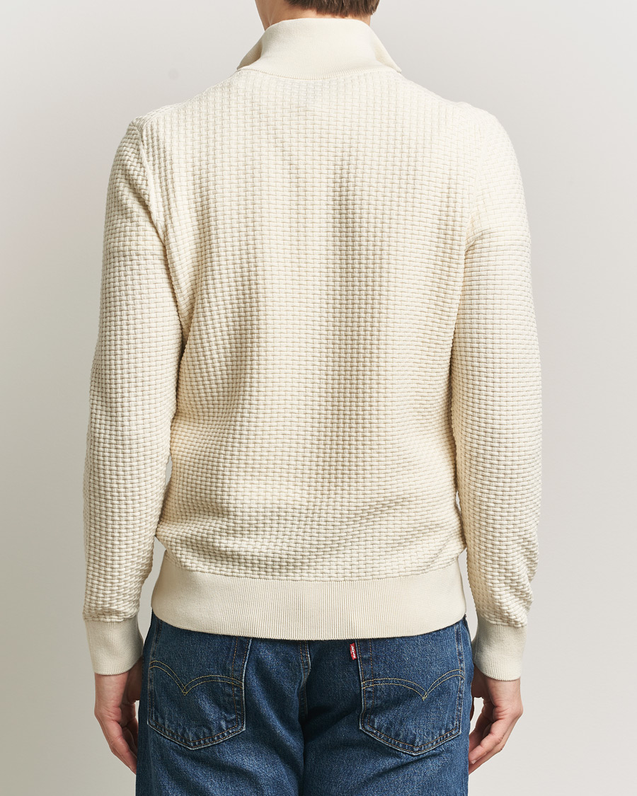 Herre | Gensere | BOSS BLACK | Ulicio Structured Knitted Half Zip Open White
