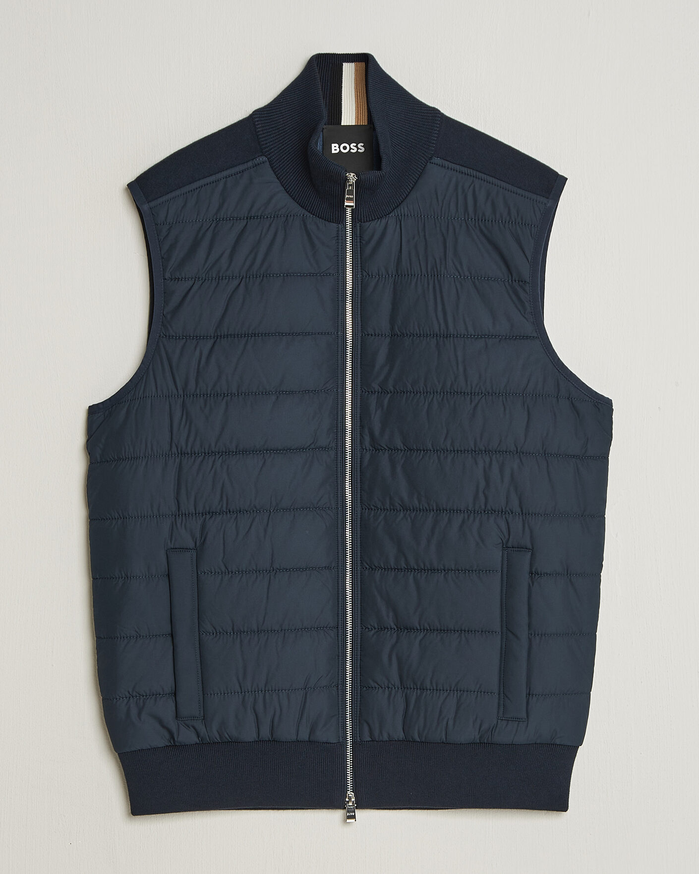 Herre | Vester | BOSS BLACK | Urwin Cotton/Wool Vest Dark Blue
