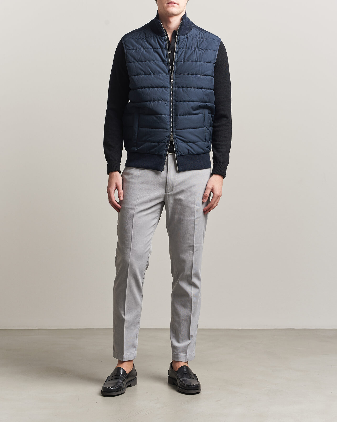 Herre | Vester | BOSS BLACK | Urwin Cotton/Wool Vest Dark Blue