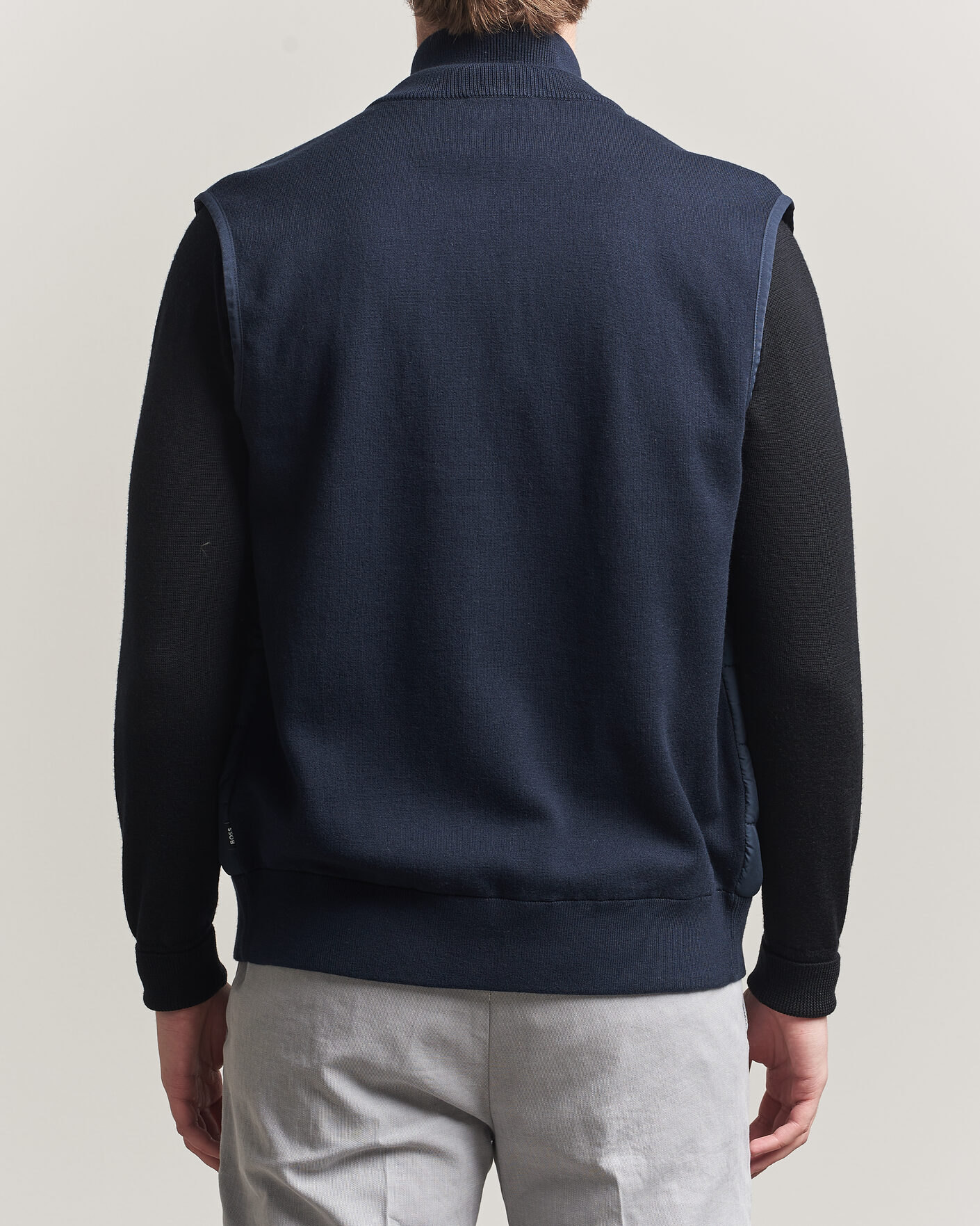 Herre | Vester | BOSS BLACK | Urwin Cotton/Wool Vest Dark Blue