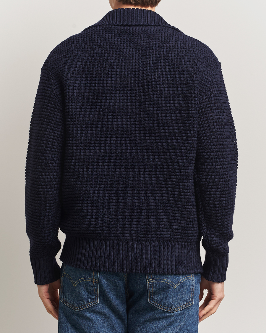 Herre | Gensere | BOSS BLACK | Ulivi Heavy Knitted Cardigan Dark Blue