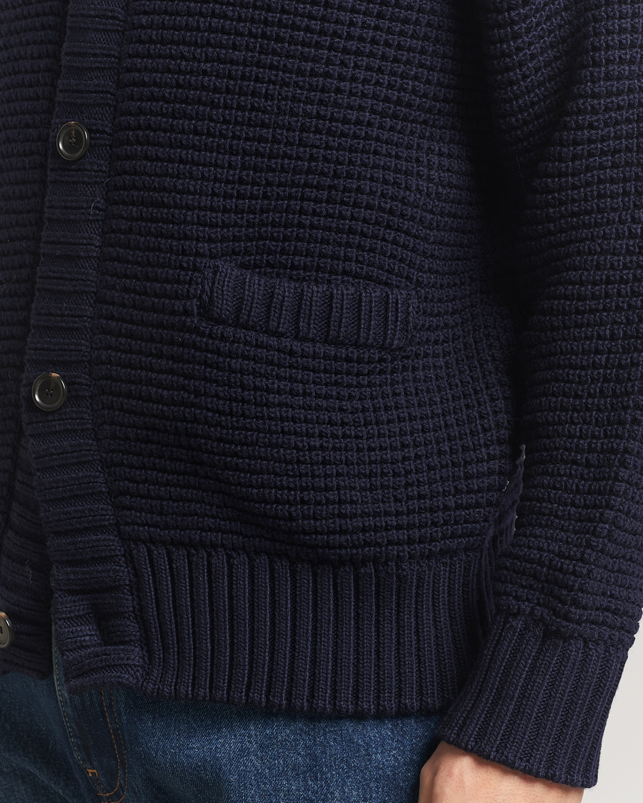 Herre | Gensere | BOSS BLACK | Ulivi Heavy Knitted Cardigan Dark Blue