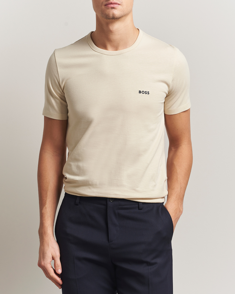 Herre | T-Shirts | BOSS BLACK | 3-Pack Crew Neck T-Shirt Beige/Navy/Black