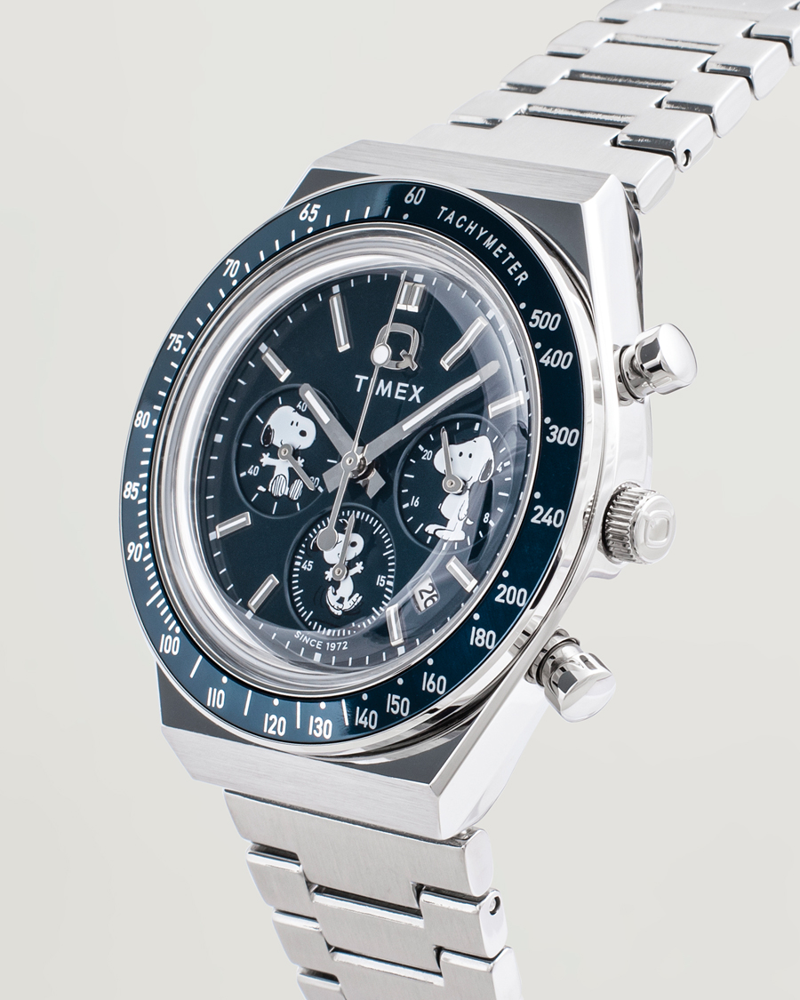 Herre | Timex Timex X Peanuts Q Chronograph Snoopy 40mm Blue Dial | Timex | X Peanuts Q Chronograph Snoopy 40mm Blue Dial