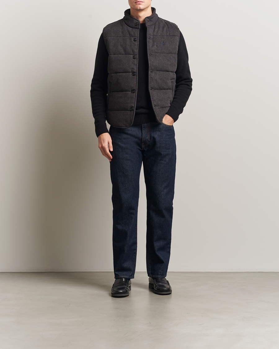 Herre | Vester | Polo Ralph Lauren | Knitted Herringbone Vest Dark Charcoal Heather