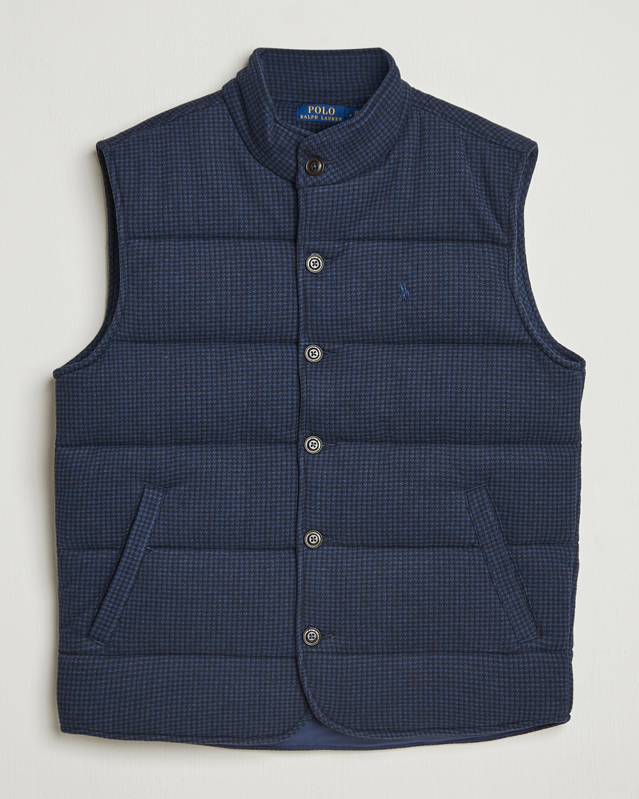 Herre | Vester | Polo Ralph Lauren | Knitted Dogtooth Vest Winter Navy Heather