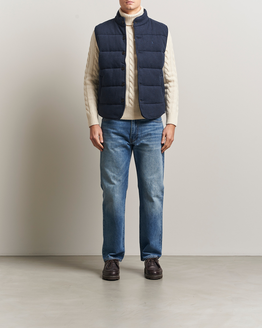 Herre | Vester | Polo Ralph Lauren | Knitted Dogtooth Vest Winter Navy Heather