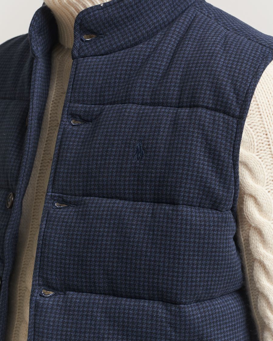 Herre | Vester | Polo Ralph Lauren | Knitted Dogtooth Vest Winter Navy Heather