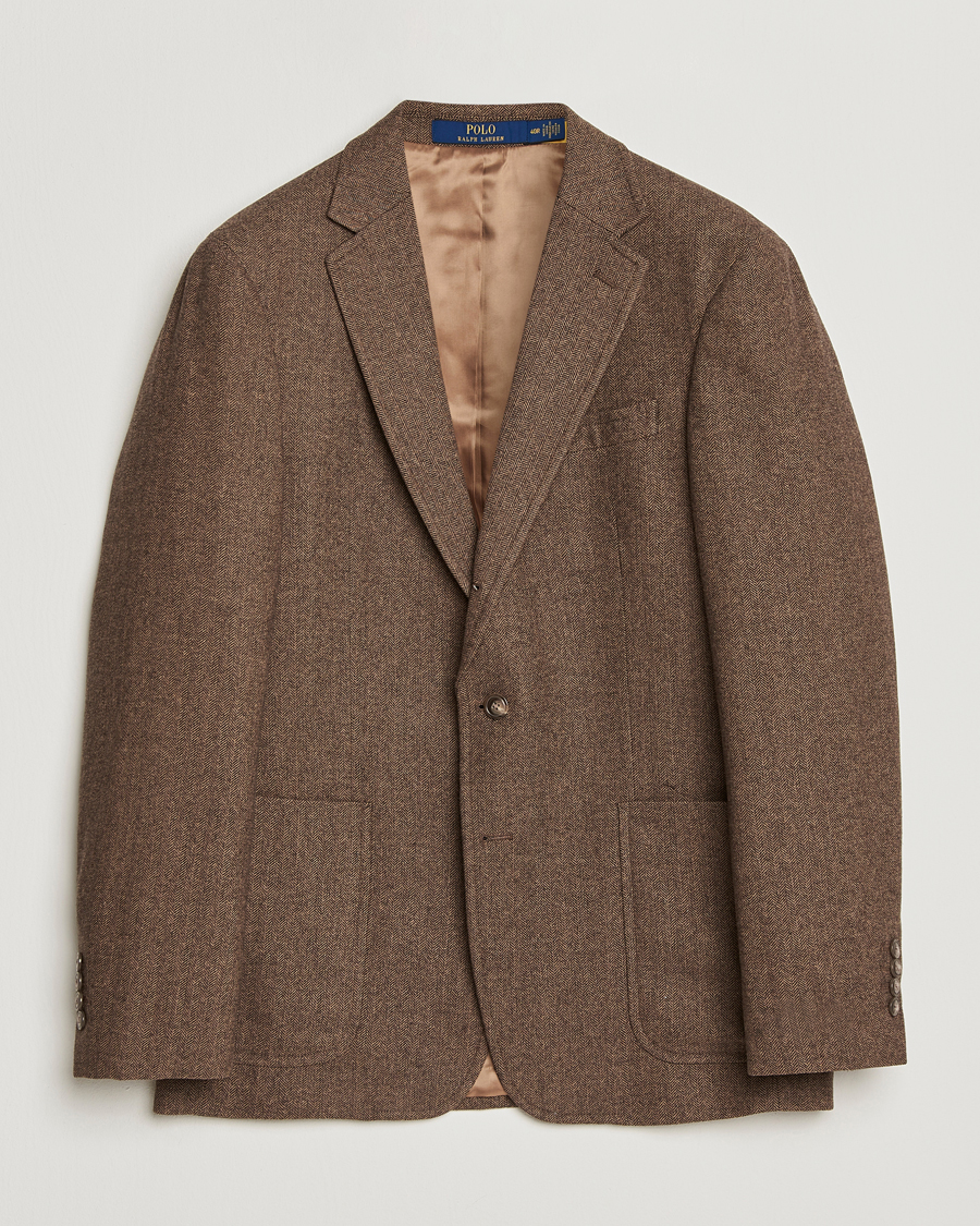 Herre | Dressjakker | Polo Ralph Lauren | Herringbone Single Breasted Sportcoat Brown/Tan