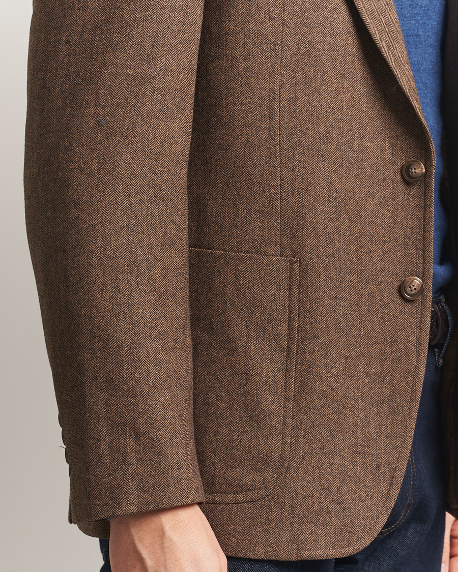 Herre | Dressjakker | Polo Ralph Lauren | Herringbone Single Breasted Sportcoat Brown/Tan