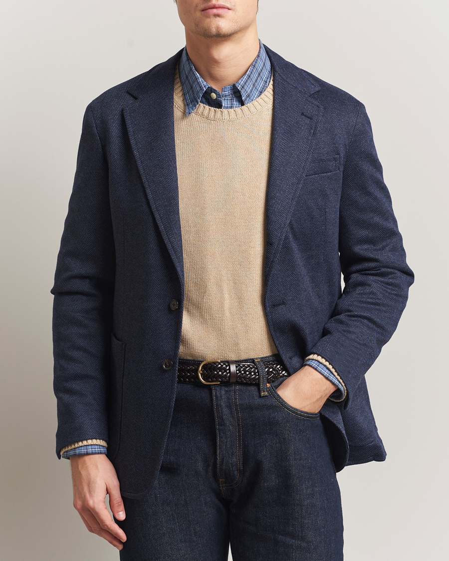 Herre | Dressjakker | Polo Ralph Lauren | Herringbone Single Breasted Sportcoat Navy Multi