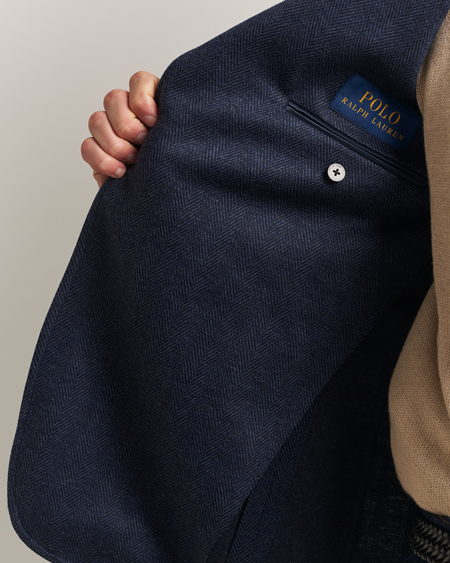 Herre | Dressjakker | Polo Ralph Lauren | Herringbone Single Breasted Sportcoat Navy Multi