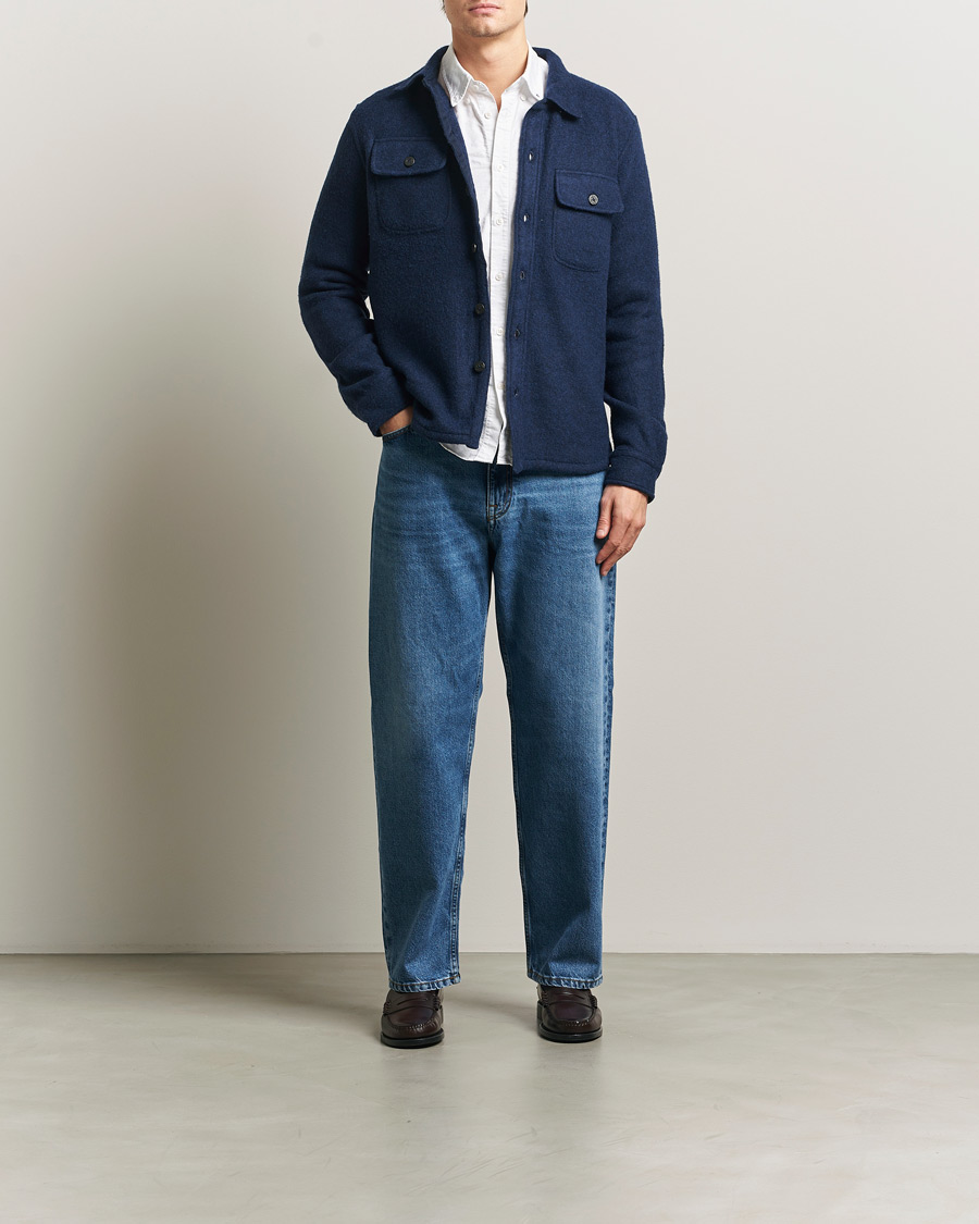 Herre | Skjorter | Polo Ralph Lauren | Felted Wool Pocket Shirt RL Navy