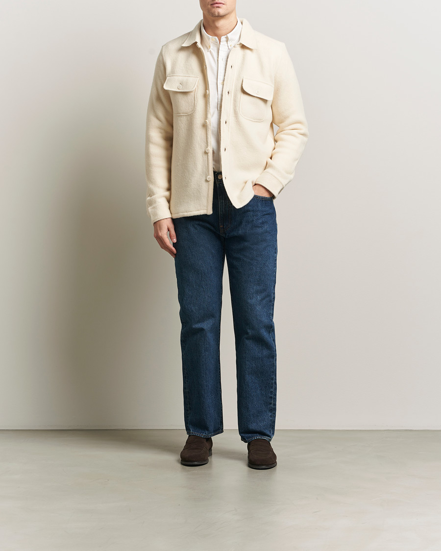 Herre | Skjorter | Polo Ralph Lauren | Felted Wool Pocket Shirt Andover Cream